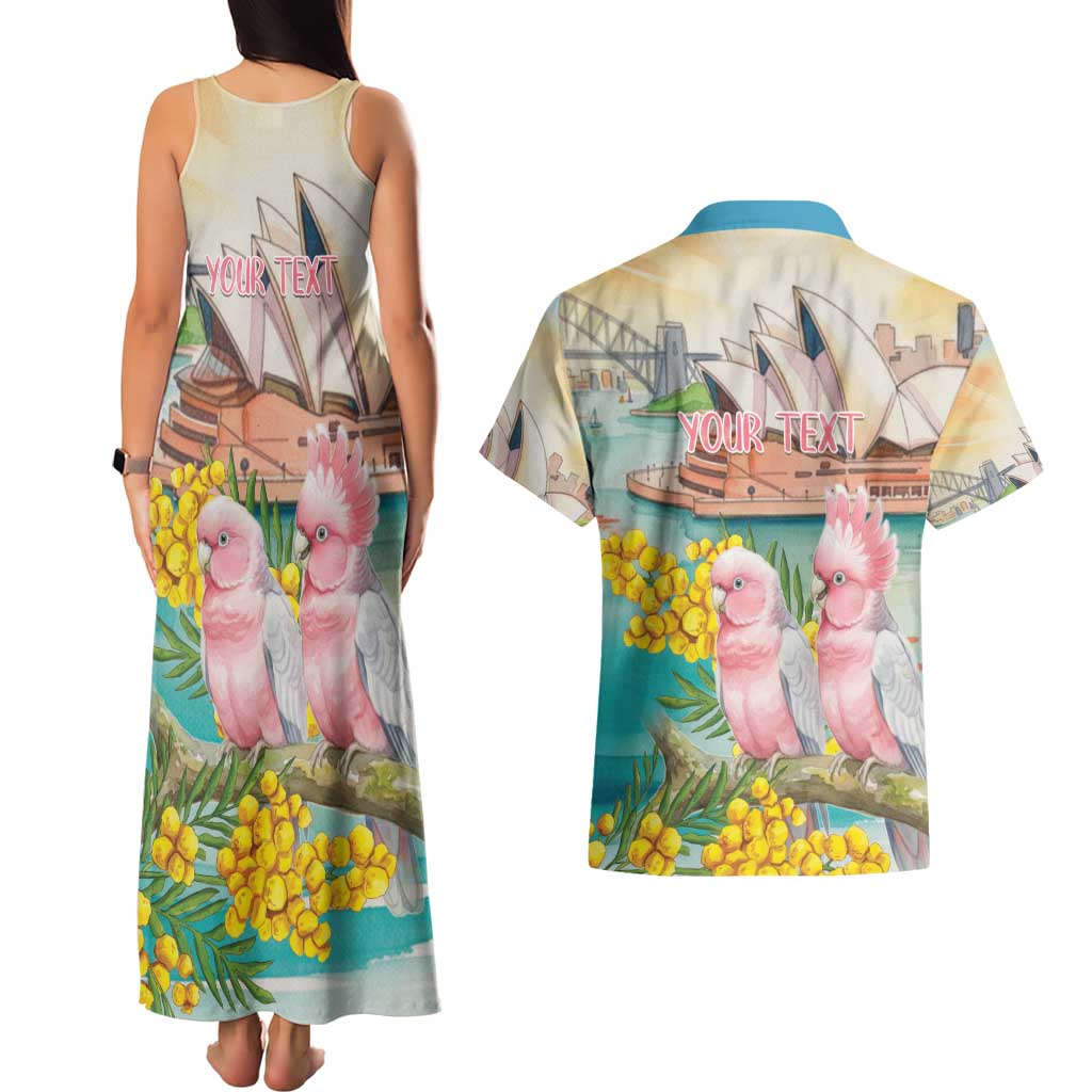 Personalised Pink Galah Australia Day Couples Matching Tank Maxi Dress and Hawaiian Shirt Aussie Sydney Opera House Watercolor Stylized - Aussie Hoodie