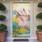 Personalised Pink Galah Australia Day Door Cover Aussie Sydney Opera House Watercolor Stylized - Aussie Hoodie