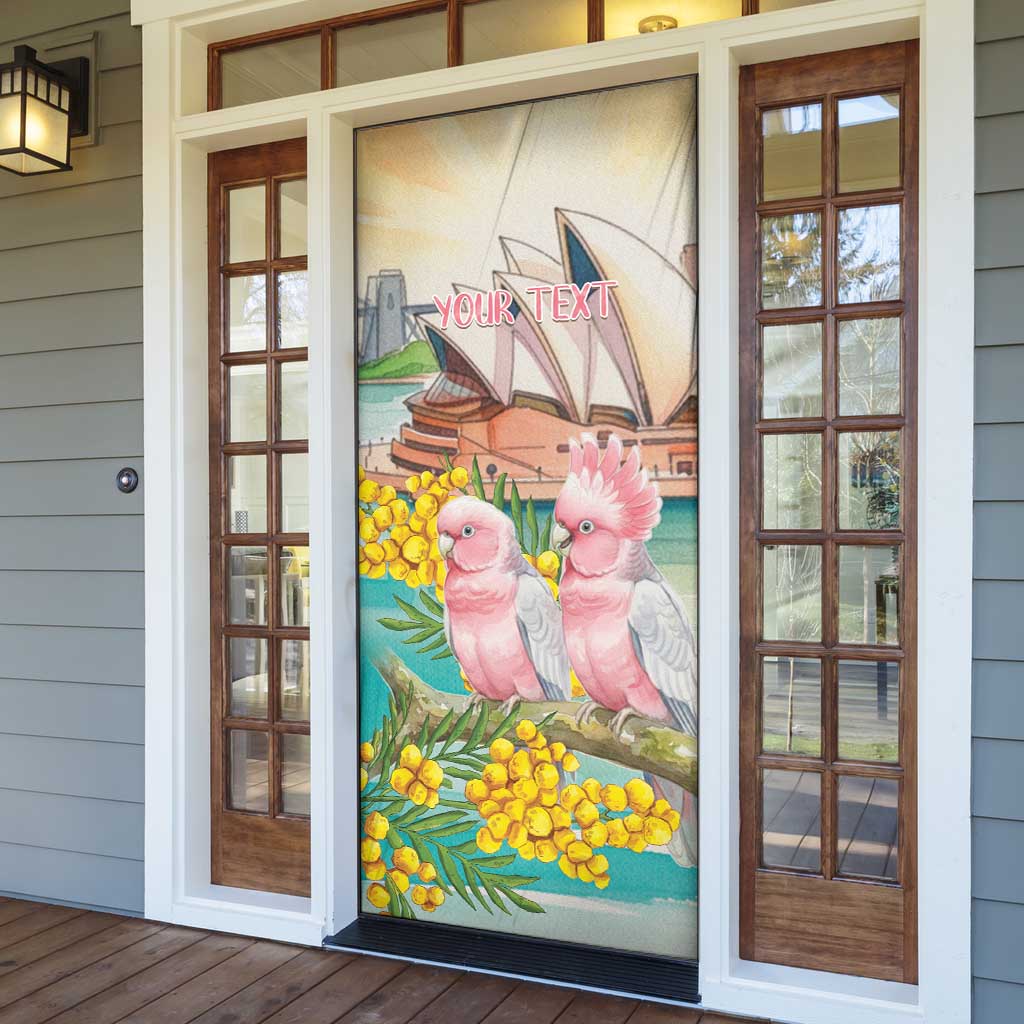 Personalised Pink Galah Australia Day Door Cover Aussie Sydney Opera House Watercolor Stylized - Aussie Hoodie