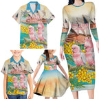 Personalised Pink Galah Australia Day Family Matching Long Sleeve Bodycon Dress and Hawaiian Shirt Aussie Sydney Opera House Watercolor Stylized - Aussie Hoodie