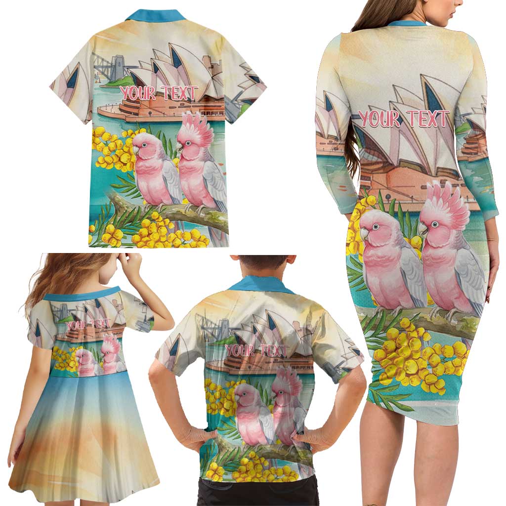 Personalised Pink Galah Australia Day Family Matching Long Sleeve Bodycon Dress and Hawaiian Shirt Aussie Sydney Opera House Watercolor Stylized - Aussie Hoodie