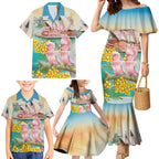 Personalised Pink Galah Australia Day Family Matching Mermaid Dress and Hawaiian Shirt Aussie Sydney Opera House Watercolor Stylized - Aussie Hoodie
