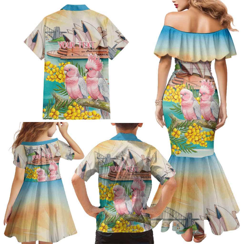 Personalised Pink Galah Australia Day Family Matching Mermaid Dress and Hawaiian Shirt Aussie Sydney Opera House Watercolor Stylized - Aussie Hoodie