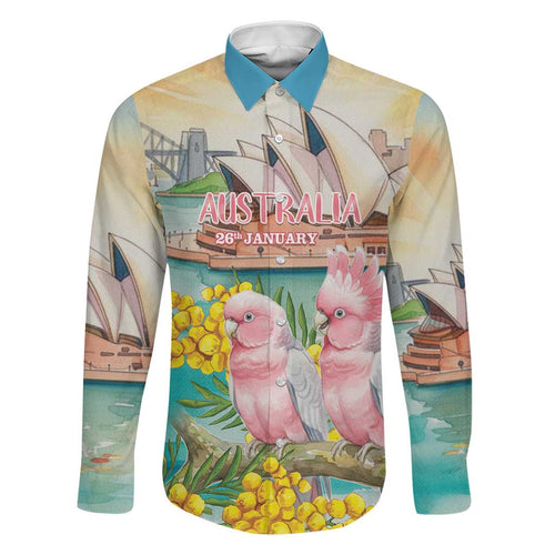 Personalised Pink Galah Australia Day Family Matching Mermaid Dress and Hawaiian Shirt Aussie Sydney Opera House Watercolor Stylized - Aussie Hoodie