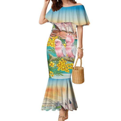 Personalised Pink Galah Australia Day Family Matching Mermaid Dress and Hawaiian Shirt Aussie Sydney Opera House Watercolor Stylized - Aussie Hoodie