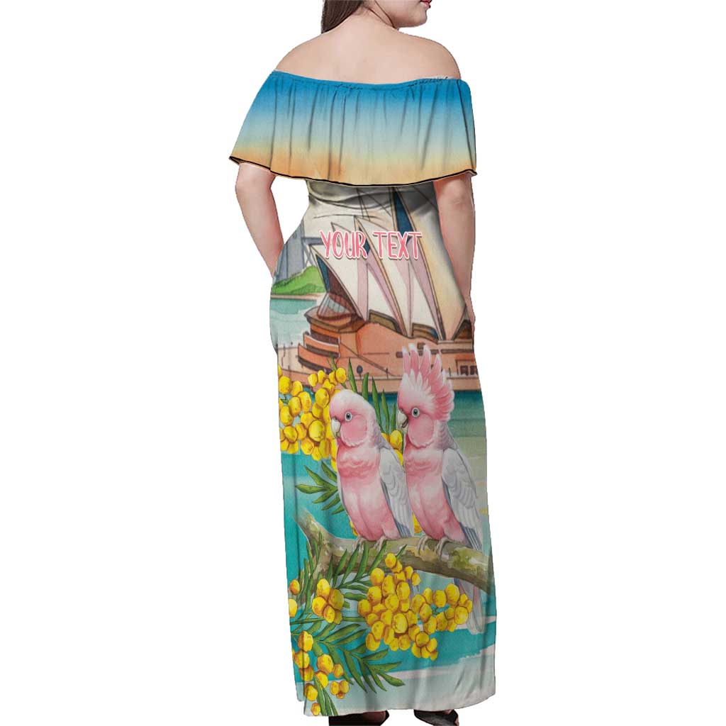 Personalised Pink Galah Australia Day Family Matching Off Shoulder Maxi Dress and Hawaiian Shirt Aussie Sydney Opera House Watercolor Stylized - Aussie Hoodie