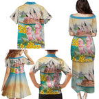 Personalised Pink Galah Australia Day Family Matching Puletasi and Hawaiian Shirt Aussie Sydney Opera House Watercolor Stylized - Aussie Hoodie