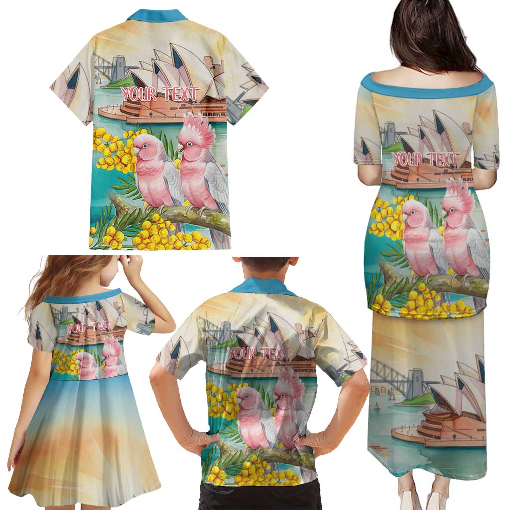 Personalised Pink Galah Australia Day Family Matching Puletasi and Hawaiian Shirt Aussie Sydney Opera House Watercolor Stylized - Aussie Hoodie