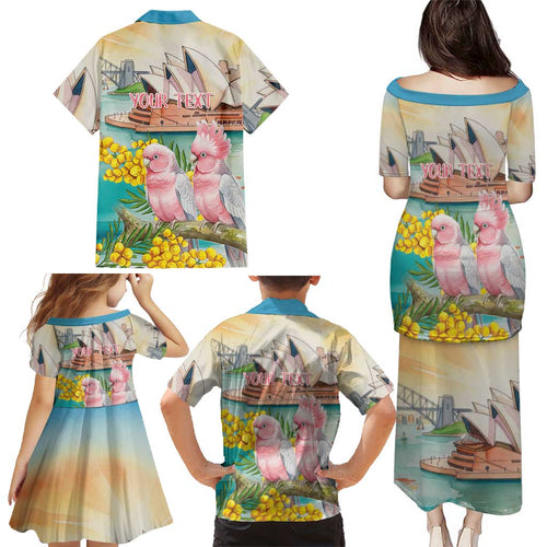 Personalised Pink Galah Australia Day Family Matching Puletasi and Hawaiian Shirt Aussie Sydney Opera House Watercolor Stylized - Aussie Hoodie
