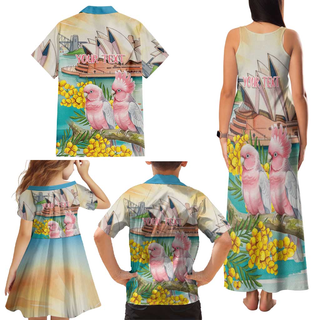 Personalised Pink Galah Australia Day Family Matching Tank Maxi Dress and Hawaiian Shirt Aussie Sydney Opera House Watercolor Stylized - Aussie Hoodie