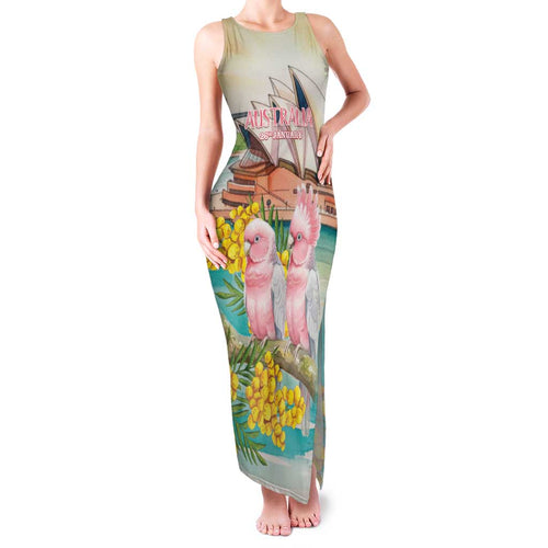 Personalised Pink Galah Australia Day Family Matching Tank Maxi Dress and Hawaiian Shirt Aussie Sydney Opera House Watercolor Stylized - Aussie Hoodie