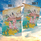 Pink Galah Australia Day Garden Flag Aussie Sydney Opera House Watercolor Stylized - Aussie Hoodie