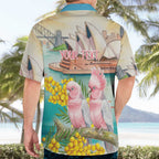 Personalised Pink Galah Australia Day Hawaiian Shirt Aussie Sydney Opera House Watercolor Stylized - Aussie Hoodie