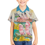 Personalised Pink Galah Australia Day Hawaiian Shirt Aussie Sydney Opera House Watercolor Stylized - Aussie Hoodie