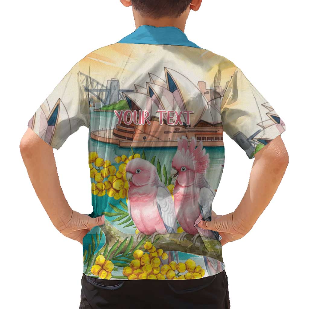 Personalised Pink Galah Australia Day Hawaiian Shirt Aussie Sydney Opera House Watercolor Stylized - Aussie Hoodie
