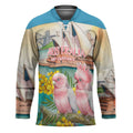 Personalised Pink Galah Australia Day Hockey Jersey Aussie Sydney Opera House Watercolor Stylized - Aussie Hoodie