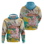 Personalised Pink Galah Australia Day Hoodie Aussie Sydney Opera House Watercolor Stylized - Aussie Hoodie