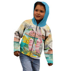 Personalised Pink Galah Australia Day Kid Hoodie Aussie Sydney Opera House Watercolor Stylized - Aussie Hoodie
