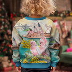 Personalised Pink Galah Australia Day Kid Ugly Christmas Sweater Aussie Sydney Opera House Watercolor Stylized - Aussie Hoodie