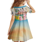 Personalised Pink Galah Australia Day Kid Short Sleeve Dress Aussie Sydney Opera House Watercolor Stylized - Aussie Hoodie
