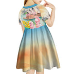Personalised Pink Galah Australia Day Kid Short Sleeve Dress Aussie Sydney Opera House Watercolor Stylized - Aussie Hoodie
