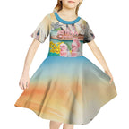 Personalised Pink Galah Australia Day Kid Short Sleeve Dress Aussie Sydney Opera House Watercolor Stylized - Aussie Hoodie