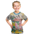 Personalised Pink Galah Australia Day Kid T Shirt Aussie Sydney Opera House Watercolor Stylized - Aussie Hoodie