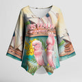Personalised Pink Galah Australia Day Kimono Sleeve Blouse Aussie Sydney Opera House Watercolor Stylized - Aussie Hoodie