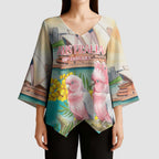 Personalised Pink Galah Australia Day Kimono Sleeve Blouse Aussie Sydney Opera House Watercolor Stylized - Aussie Hoodie