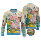 Personalised Pink Galah Australia Day Ugly Christmas Sweater Aussie Sydney Opera House Watercolor Stylized - Aussie Hoodie