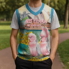 Personalised Pink Galah Australia Day Christmas Knitted V-Neck Vest Aussie Sydney Opera House Watercolor Stylized - Aussie Hoodie