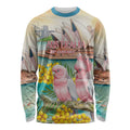 Personalised Pink Galah Australia Day Long Sleeve Shirt Aussie Sydney Opera House Watercolor Stylized - Aussie Hoodie