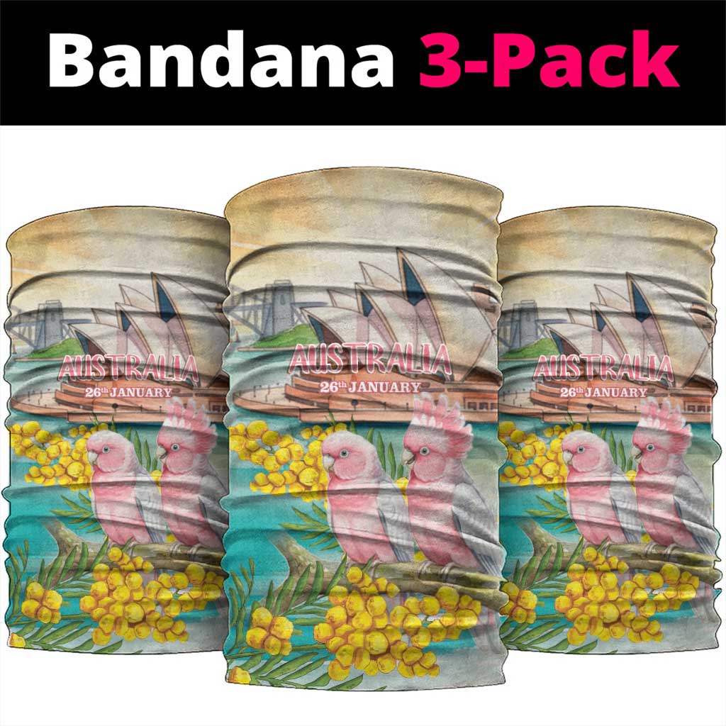 Pink Galah Australia Day Neck Gaiter Aussie Sydney Opera House Watercolor Stylized - Aussie Hoodie