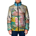 Personalised Pink Galah Australia Day Padded Jacket Aussie Sydney Opera House Watercolor Stylized - Aussie Hoodie