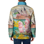 Personalised Pink Galah Australia Day Padded Jacket Aussie Sydney Opera House Watercolor Stylized - Aussie Hoodie