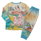 Personalised Pink Galah Australia Day Christmas Pajama Set Aussie Sydney Opera House Watercolor Stylized - Aussie Hoodie