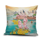Pink Galah Australia Day Pillow Cover Aussie Sydney Opera House Watercolor Stylized - Aussie Hoodie