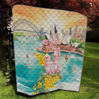 Pink Galah Australia Day Quilt Aussie Sydney Opera House Watercolor Stylized - Aussie Hoodie