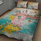 Pink Galah Australia Day Quilt Bed Set Aussie Sydney Opera House Watercolor Stylized - Aussie Hoodie