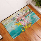 Pink Galah Australia Day Rubber Doormat Aussie Sydney Opera House Watercolor Stylized - Aussie Hoodie