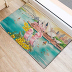 Pink Galah Australia Day Rubber Doormat Aussie Sydney Opera House Watercolor Stylized - Aussie Hoodie