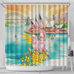 Pink Galah Australia Day Shower Curtain Aussie Sydney Opera House Watercolor Stylized - Aussie Hoodie