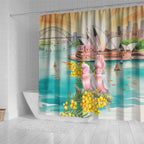 Pink Galah Australia Day Shower Curtain Aussie Sydney Opera House Watercolor Stylized - Aussie Hoodie