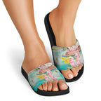 Pink Galah Australia Day Slide Sandals Aussie Sydney Opera House Watercolor Stylized - Aussie Hoodie