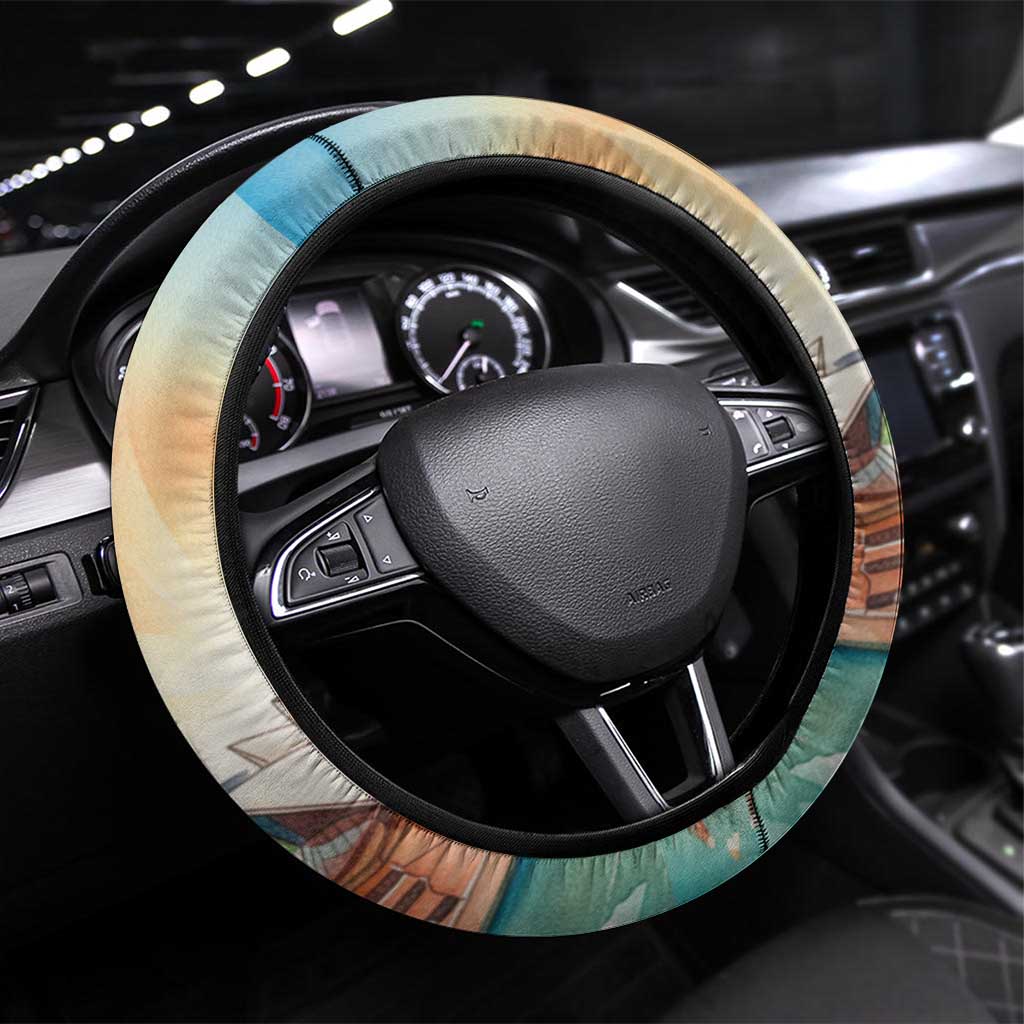 Pink Galah Australia Day Steering Wheel Cover Aussie Sydney Opera House Watercolor Stylized - Aussie Hoodie