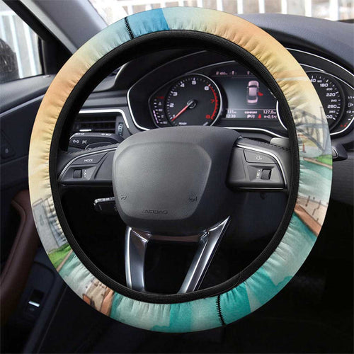 Pink Galah Australia Day Steering Wheel Cover Aussie Sydney Opera House Watercolor Stylized - Aussie Hoodie