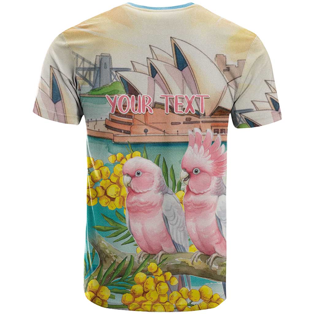 Personalised Pink Galah Australia Day T Shirt Aussie Sydney Opera House Watercolor Stylized - Aussie Hoodie