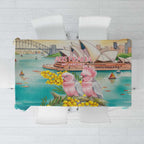 Pink Galah Australia Day Tablecloth Aussie Sydney Opera House Watercolor Stylized - Aussie Hoodie