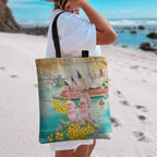 Pink Galah Australia Day Tote Bag Aussie Sydney Opera House Watercolor Stylized - Aussie Hoodie