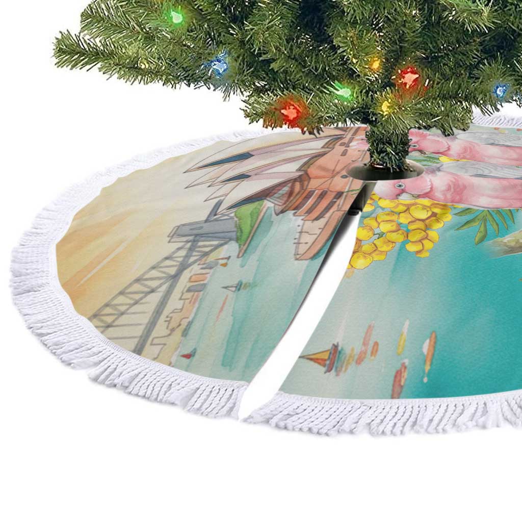 Pink Galah Australia Day Tree Skirt Aussie Sydney Opera House Watercolor Stylized - Aussie Hoodie